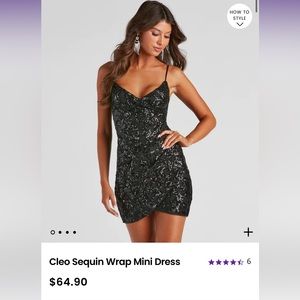 Windsor Black Sparkly Body con dress